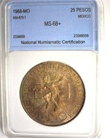 1968-MO 25 Pesos NNC MS68+ Mexico