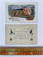 (2) antique Halloween postcards 1915 & 1922