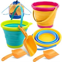 JOYIN 3 Packs Foldable Pail Bucket with Shovels &