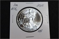 2015 American Silver Eagle 1oz .999 Silver (Pulled