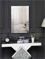24" W x35 H Silver Rectangle Wall Mounted Mirror