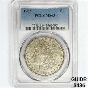 1902 Morgan Silver Dollar PCGS MS63