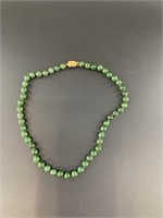 Alaskan Kobuk jade bead necklace. Each bead shows