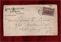 USA 1893 2 CENT COLUMBIAN ISSUE STAMP COVER