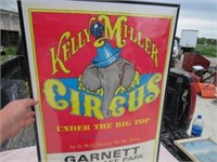 Vintage Kelly Miller Garnett Oct 15th Circus Sign