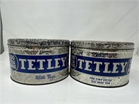 2 Antique Tetley Tea Tins