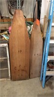 2 wood iron boards