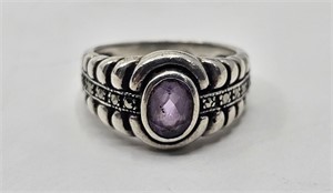 Sterling Silver Ring With Amethyst