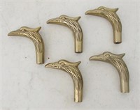 5 Pcs Solid Brass Eagle Heads 4"