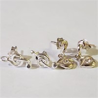 $100 Silver Lot Of 2 CZ Earrings