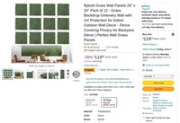 B2848  Flybold Grass Wall Panels 20 x 20 Pack of