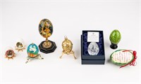 Faberge Crystal Egg and Other Lacquer Eggs