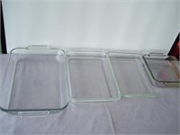 Lot of 4 Clear Baking Pans / Dishes
