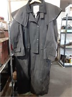 Vintage Long Oil Cloth Coat size L
