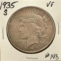 1935-S Peace Dollar - VF (KEY DATE)