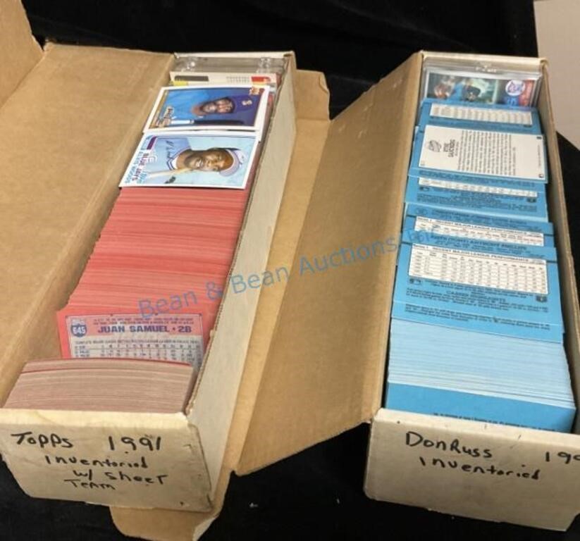Vintage baseball cards, two boxes