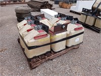 pallet of insecticide fertilizer boxes
