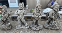 4 Gnomes Concrete Statues