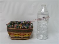 Longaberger 1998 Basket w Fabric & Plastic Liners