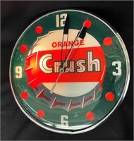 ORANGE CRUSH CLOCK 15" DIAMETER