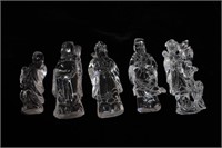 Lots of 5 Chinese Crystal Figurines