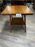 Antique Solid Oak Lamp Table