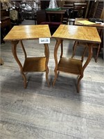 Antique Solid Oak End Tables