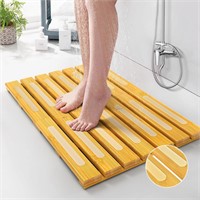 Waterproof Bamboo Bath Mat - 24"x16"