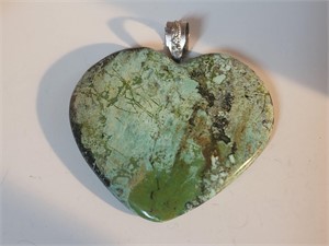 Turquoise heart w/sterling (925)