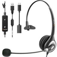 Wantek Wired USB Headset  Noise-Cancell. Mic  Cont
