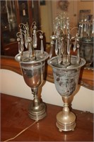(2) Mid Century Silver Plate Formal Lamps
