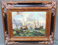 Maritime Oil Painting On Artist Board