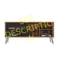 Arthur Industrial TV Stand with Sliding Mesh Door