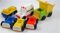 6 Vintage Fisher Price Toys Cars Vehicles