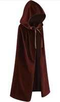 REGENBOOG 67IN BROWN HOODED SATIN CLOAK