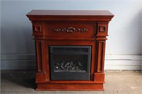 Electric Fireplace Heater & Wood Fireplace Cut-out