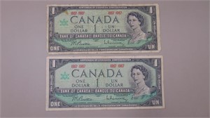 (2) 1967 Double Date Canadian Confederation,
