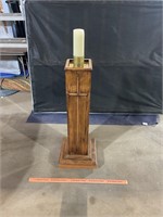 Wooden altar candle stand  48” tall, on wheels