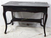 Antique 42" Dark Wood Library Table Desk