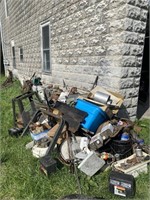 SCRAP & BLOCK PILE OUT BACK OF GARAGE