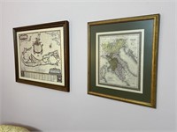 VINTAGE FRAMED MAPS (PRINTS)