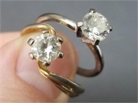 Two Sterling Solitaire Rings