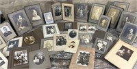 Box of antique family photos from local studios -