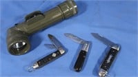 Fulton Flashlight US MX-991/U, Cub Scout Knife,