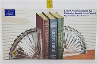 Lead Crystal Bookend Set - New in Box