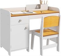 $100  Qaba Kids Desk and Chair Set with Storage Dr