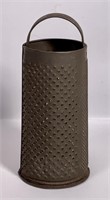Tin grater, punched holes, 4" dia. base, 9" tall