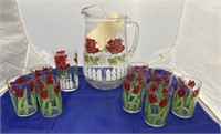 8 Juice Glasses - Pitcher - Tumbler