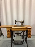 Singer Sewing Machine Desk and Sewing Machine