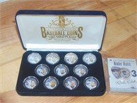 12 - Baseball Coins  ( 24 KT Gold Plated)